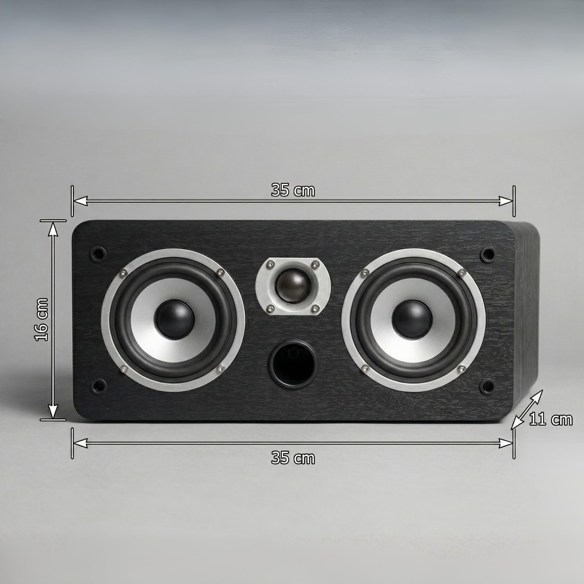 Dynavoice Magic CR-4 Blanc Mat – Enceinte Centrale Passive 2 Voies, Woofer 2x4 + Tweeter 1", Seulement 11 cm de Profondeur, Bass Reflex Frontal, pour Home Cinéma.