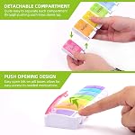 Detachable Pill Organizer,Weekly Pill Box 1 Time a Day,Large Daily Pill Case for Pills/Vitamin/Fish Oil/Supplements(Rainbow)-Rainbow-01