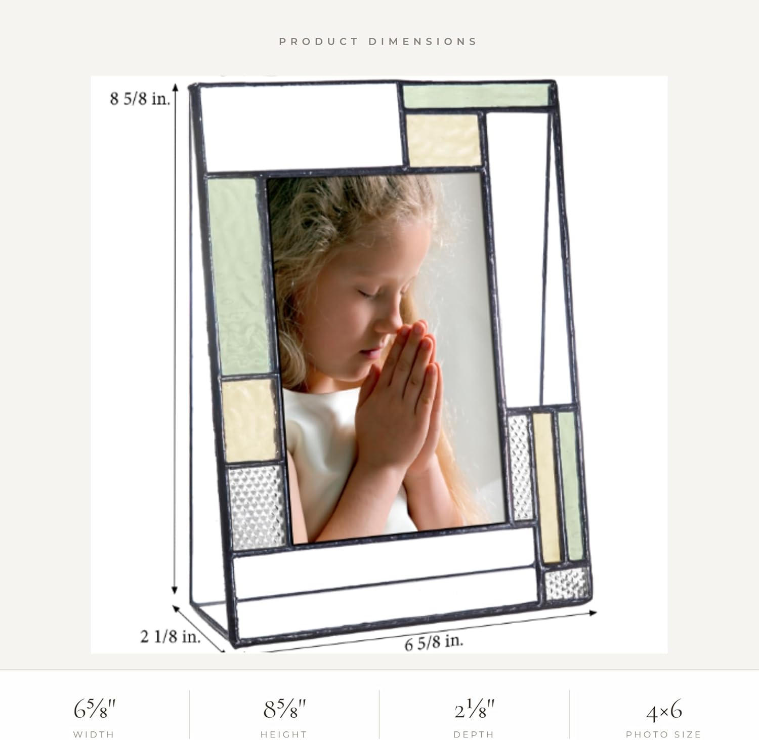 J Devlin Glass Art Stained Glass Confirmation Picture Frame – Personalized Gift, Laser Engraved with Name & Date, Vertical 4x6 Photo Frame, Keepsake