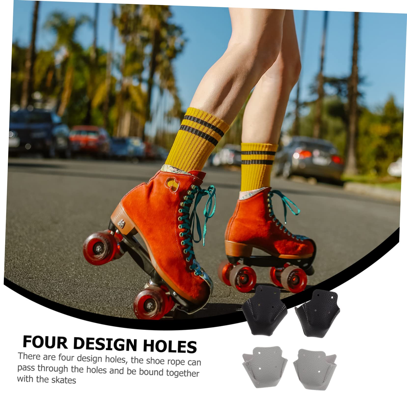 ibasenice 3sets Ice Skates Accessory Roller Skates Toe Covers Simple Design Comfortable Practical 2pairs*3