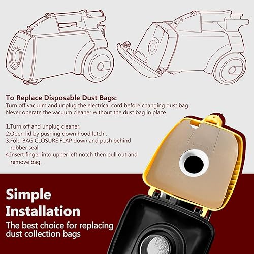 Miniatura 3 de MaxLLTo Paquete de 10 bolsas de repuesto para aspiradoras Sanitaire SC3683 S3689 S3681