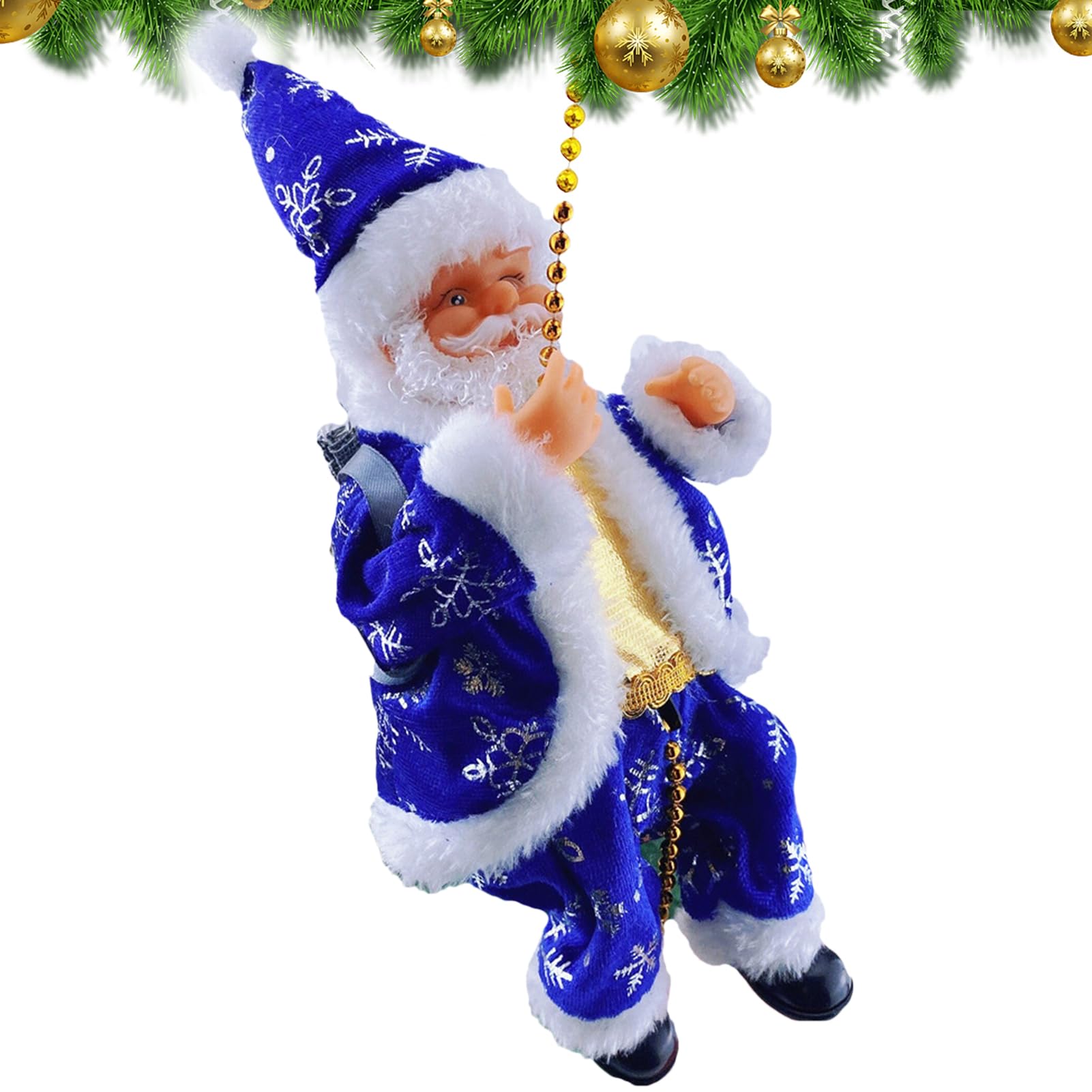 Décorations de sapin de Noël automate électrique intérieur figurine à barbe blanche