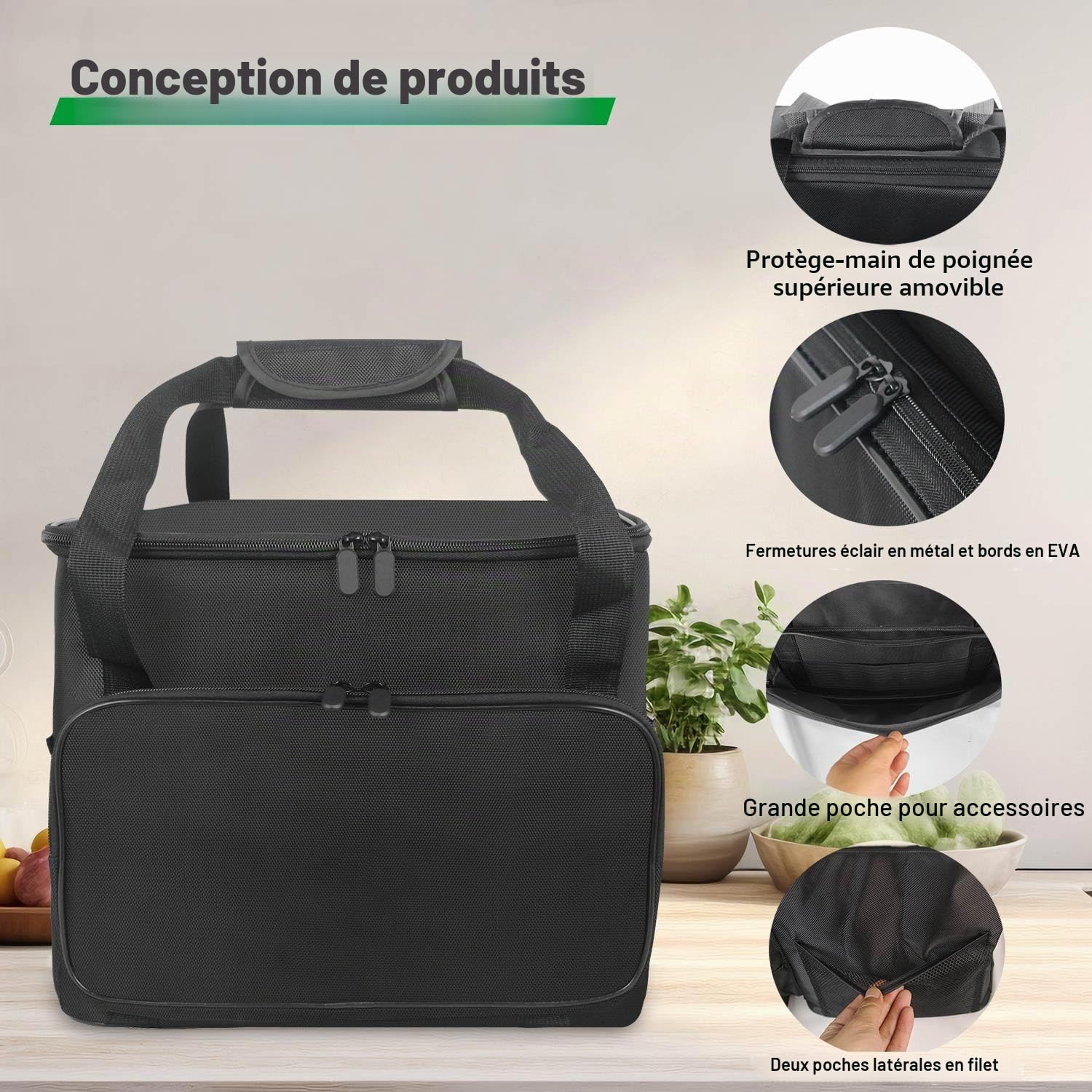 Sac de transport pour friteuse à air Ninja Crispi FN101, sac de transport portable pour friteuse à air Ninja, sac de transport étanche avec doublure en aluminium