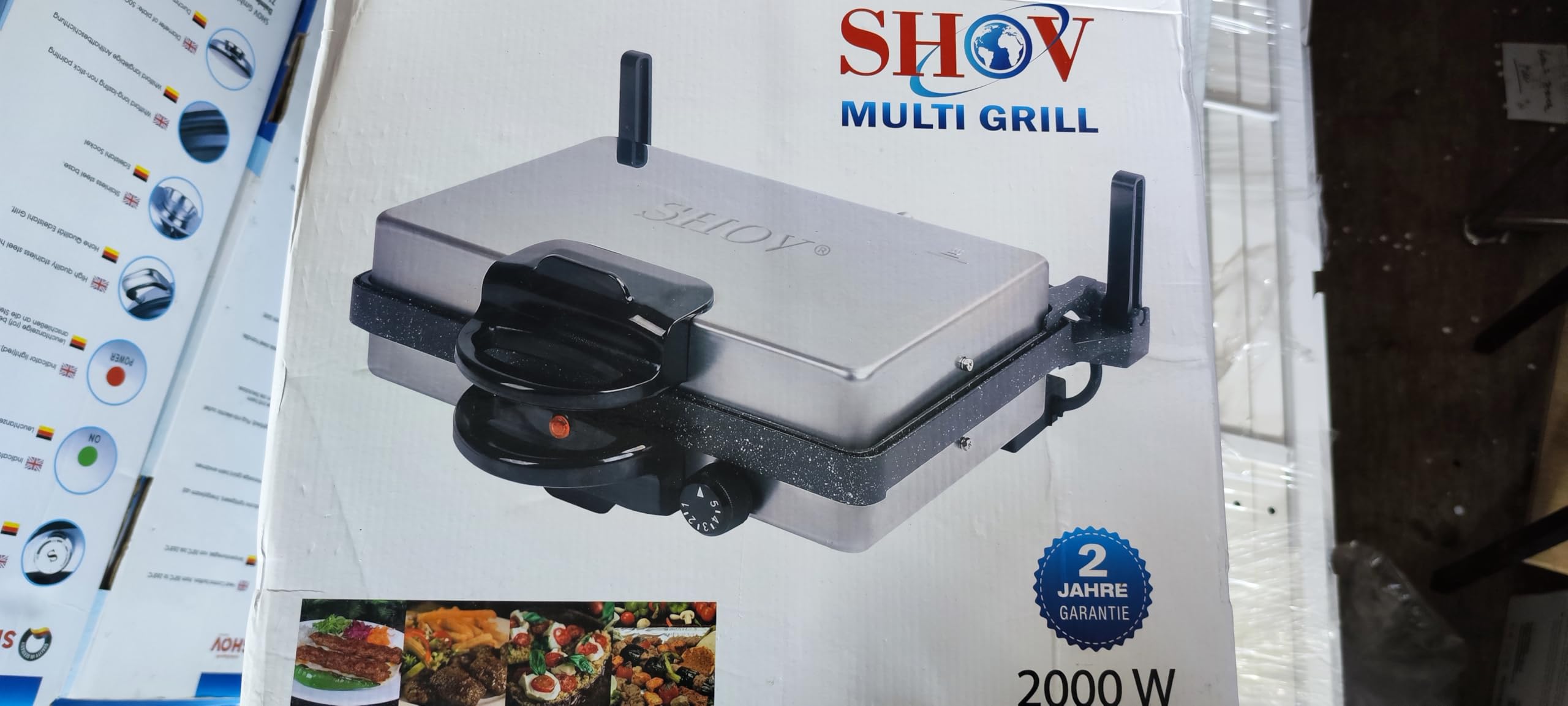SHOV TANDUR Grill Kontaktowy Multi Grill Toster z lub bez rolki kasety TAVA i granitu lub teflonu do wyboru (granit)