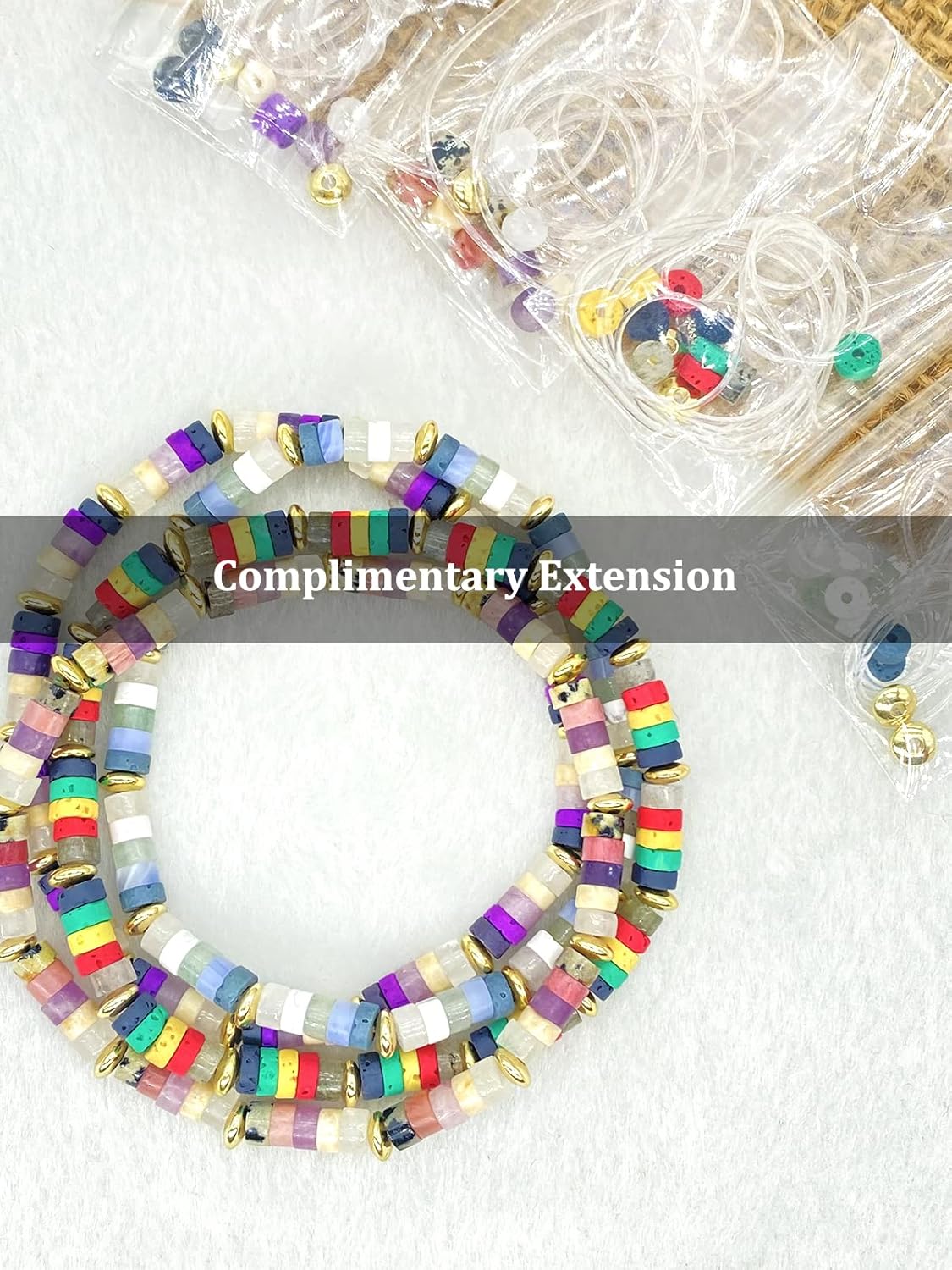 Gemstone Crystal Beaded Bracelets Amethyst Jade Quartz Lava Natural Stretch African Jewelry Y2K Colorful Handmade Bracelet for Women Teen Girls (7.5inch, Grey Bracelet) (7.5inch, jade) - Image 7