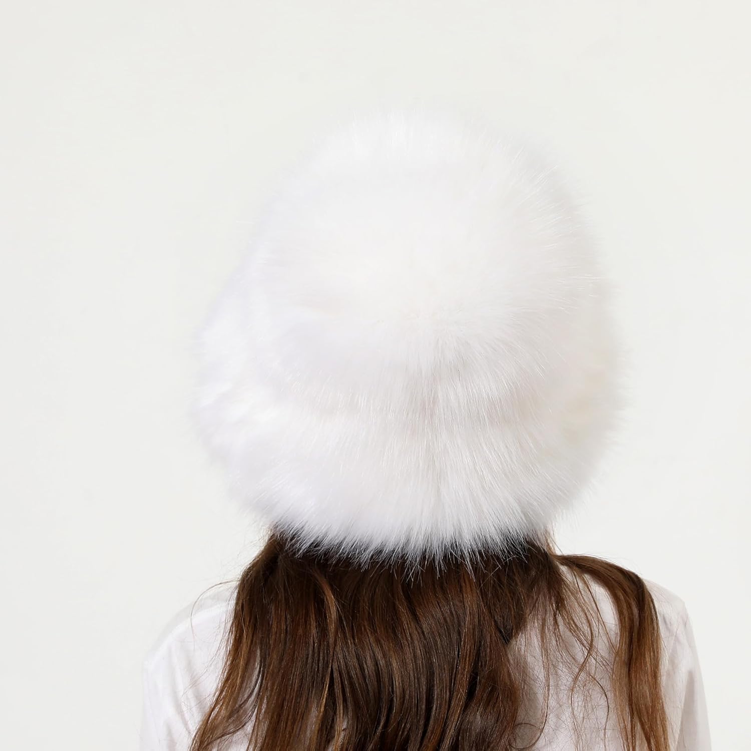 Fuzzy Bucket Hat for Women Winter Fluffy Furry Plush Faux Fur Hats Rainbow Cute Women's Bucket Hats - Image 6
