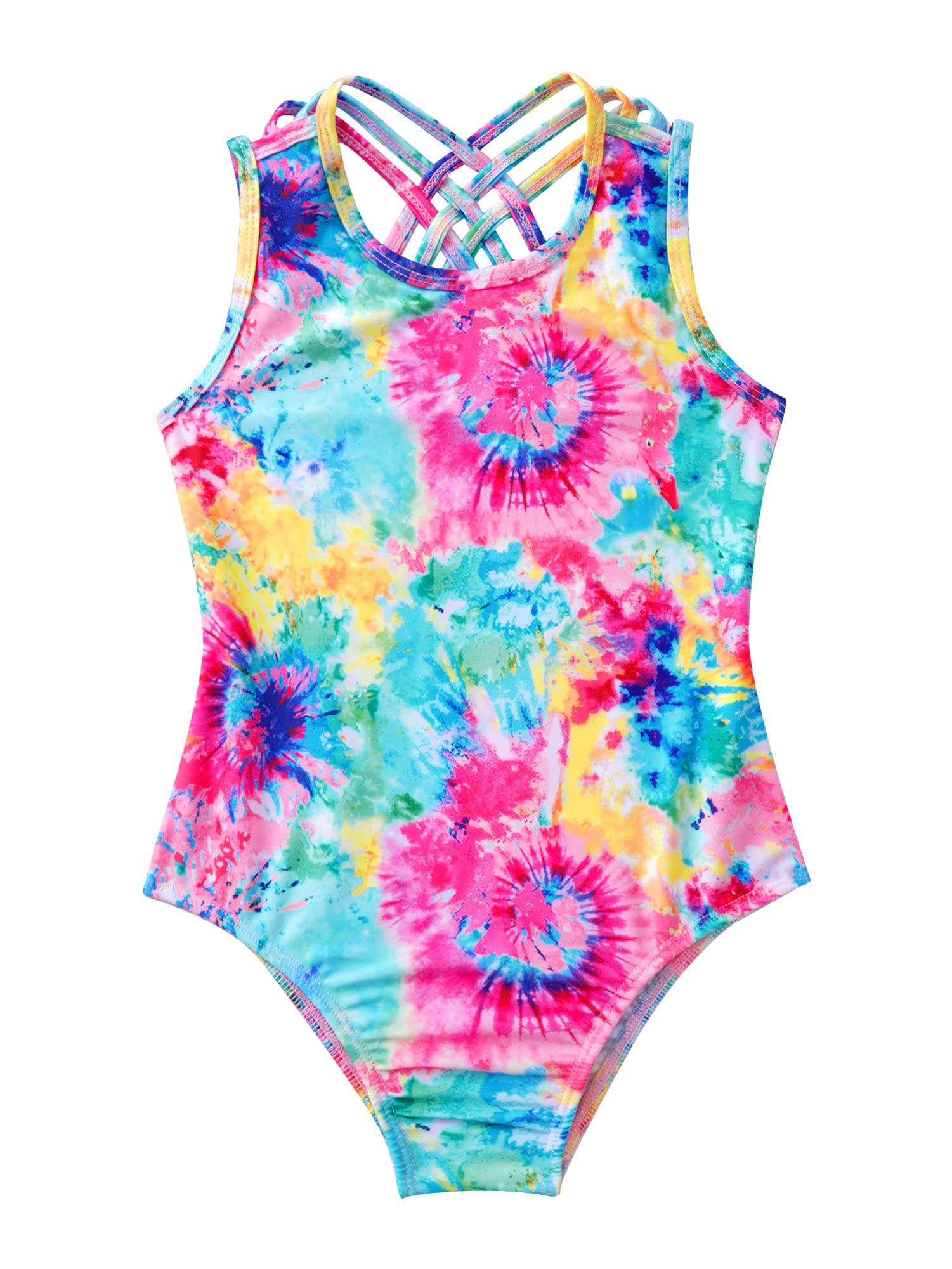 IEFIEL Bañador Deportivo de Una Piezas para Niña Maillot sin Manga con Estampado Sirena Body de Natación Bikini Ropa de Baño Playa Surf Swimsuit 4-14 años