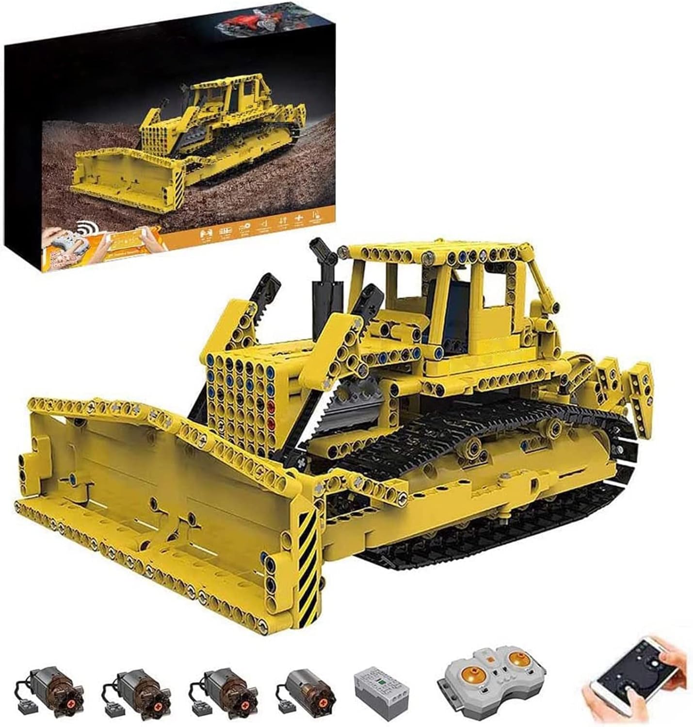ENPAP Remote Controlled Bulldozer Building Blocks, RC/App 2.4G