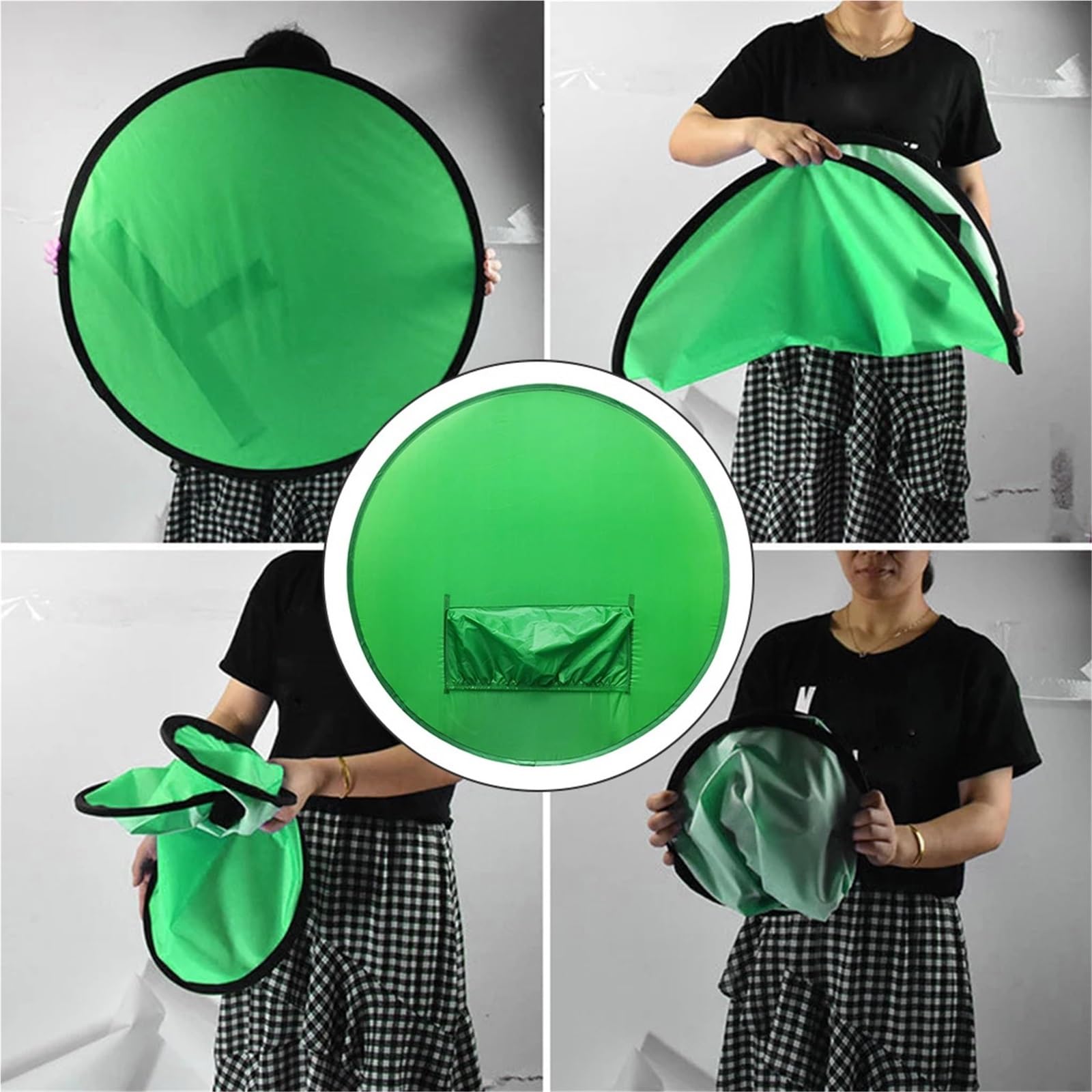 Girone Sfondi Fotografici Sfondo verde portatile montato su sedia, schermo verde, fotografia in streaming live, materiale pieghevole for fotografia di sfondo