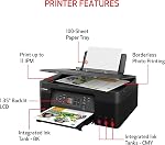 Canon PIXMA G3270 Imprimante sans fil - MegaTank, Couleur tout-en-un, Imprimante, Scanner, Photocopieur, Mobile Compatible, Noir