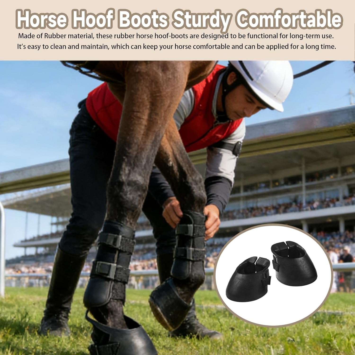 2 Pack Hoof Boots for Horses, Horse Hoof Boots, Rubber Horse Boots, Ultimate Hoof Protection, Suitable for Trimming and Protecting Horseshoes