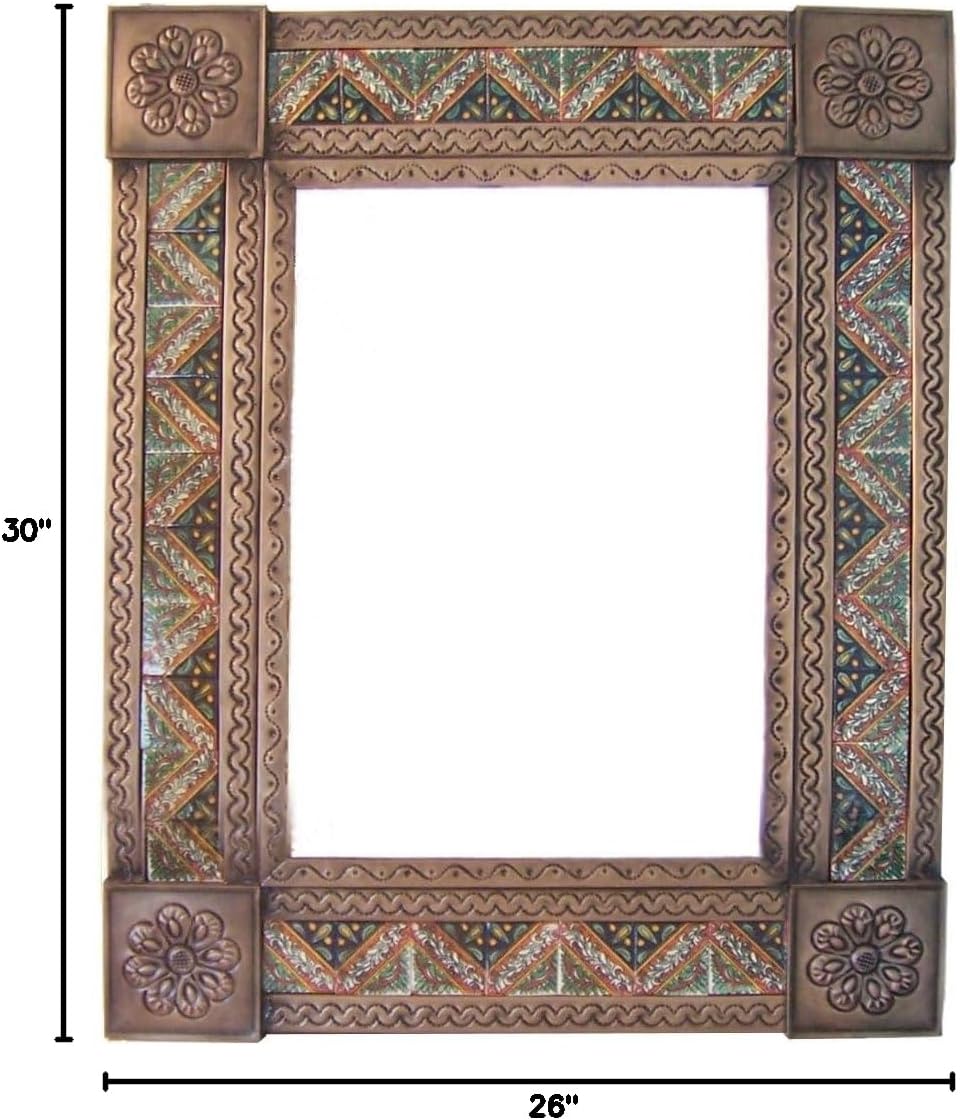 Medium Brown Morelia Tile Talavera Tin Mirror