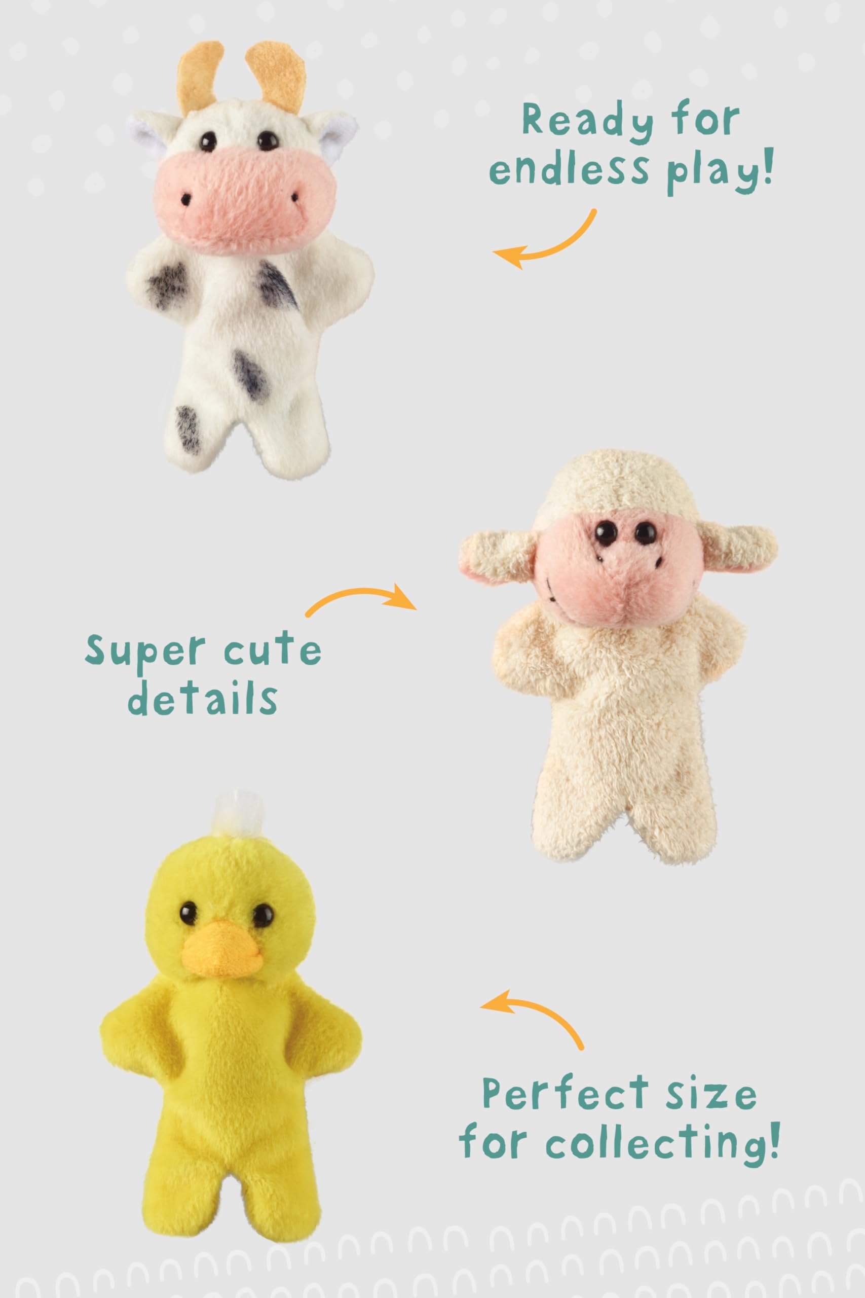 Living Nature Farm Finger Puppets, 6 x Realistic Mini Cuddly Farm Finger Puppet Toys, Naturli Eco-Friendly Plushies, 9cm - Image 3