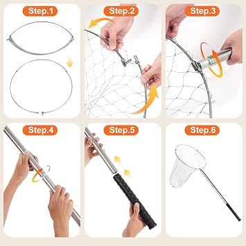 Uross Large Catch Net - Anmial Net for Cat, Dog, Chicken,Goose, Ducks, Bird, Butterfly with Heavy-Duty Handle Adjustable to 5 Lengths(36-99 Handle with 20 Net Opening)