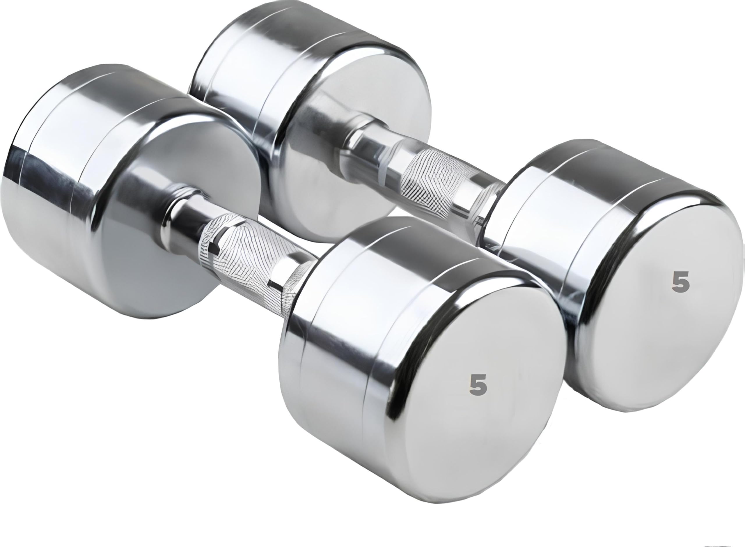 Kizlo Steel Dumbbell Set (2Kg 2.5kg, 3kg,4kg, 5kg, 7.5kg) 1 Pair Dumbbells, Steel Dumbbells, Home Gym Fixed Weight Dumbbell (Silver, 5KG X 2PCS)