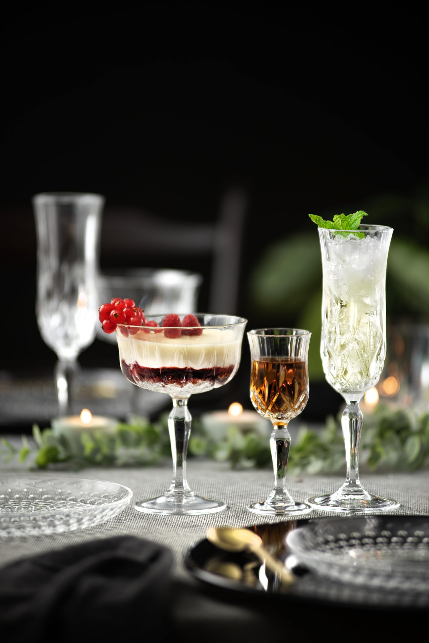 DIAMANTE Dorchester Lot de 2 soucoupes à champagne Prosecco Coupe Champagne Cocktail Dessert Bol en verre – Fabriqué à partir de cristal de qualité supérieure sans plomb