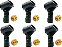 Vista 11 de 5 Core Clips de micrófono para soportes, 4 piezas, soporte universal ajustable con adaptador de tornillo macho de 5/8 pulgadas a 3/8 pulgadas