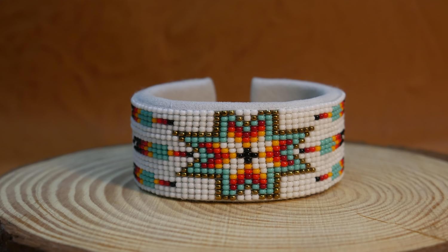 Handmade Beaded leather Cuff bracelet, Bohemian bracelet, women's bracelet, native bracelet, bangle, western, aztec bracelet,Adjustable