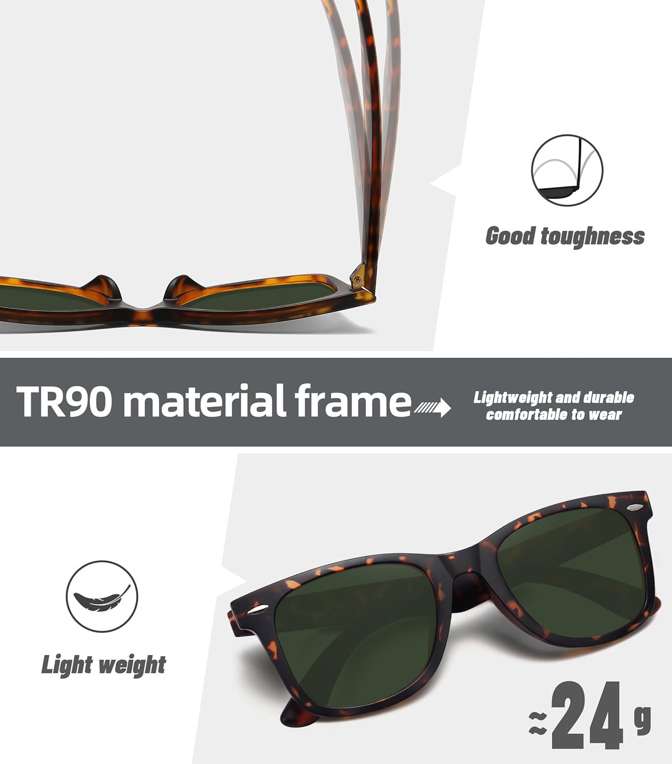 MEETSUN Polarized Sunglasses for Women Men Classic Retro Square Frame Driving Sun Glasses UV Protection - Image 5