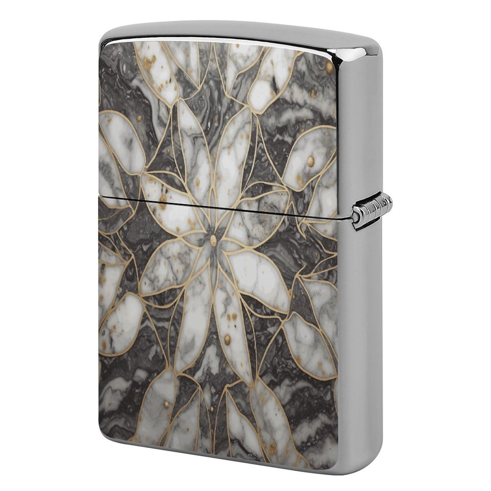Fekiloot Style Oriental Marble Stone Lighter Case Cover Metal Lighter Case