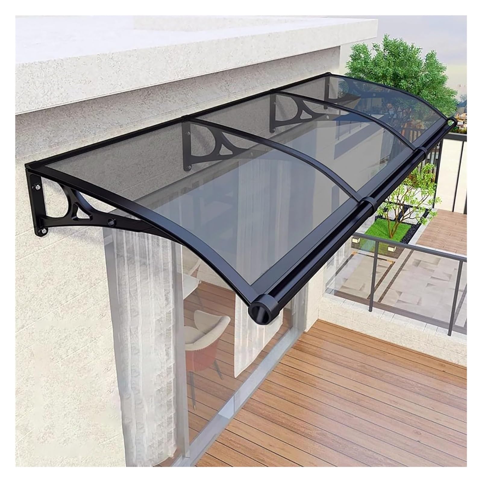 Store extérieur pour balcon gris imperméable protection solaire fenêtre et porte 120x80