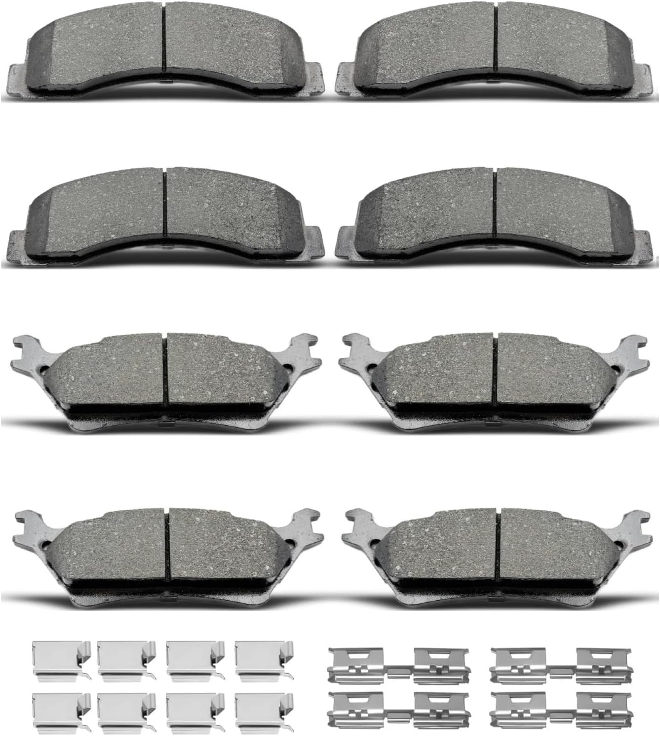 D1414 D1602 8pcs Ceramic Front Rear Brake Pads With Clips Fit For 2012-2020 For Ford F-150