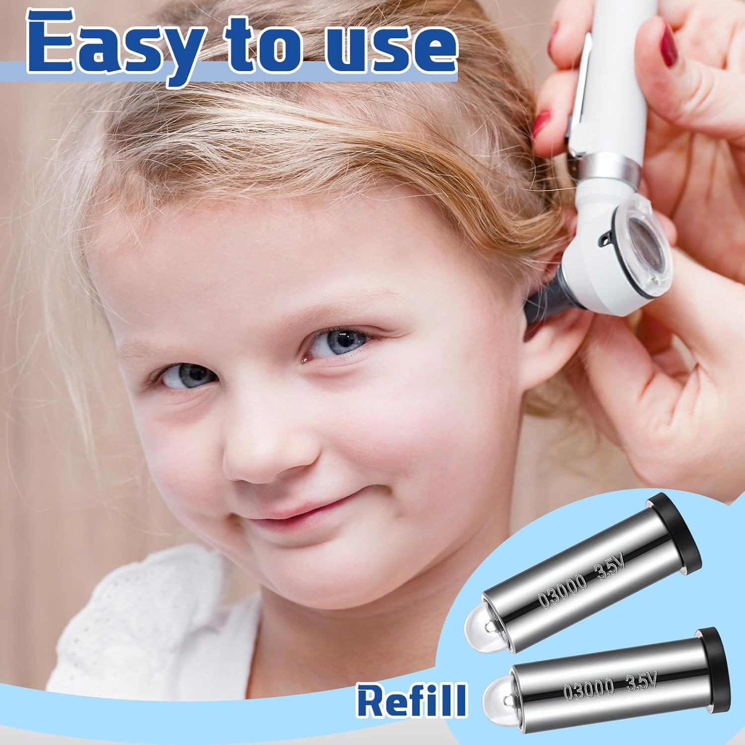 Funtery 4 Pcs Halogen Replacement Bulbs Compatible with Welch Allyn, 3.5v Lamp Type 03000-u Otoscope Lamp