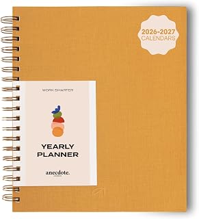 Anecdote Spiral Planner w/ 2026-2027 Calendar (8.5" x 10") 52 Weeks Undated