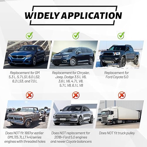 Miniatura 5 de 25264 GM - Extractor de equilibrador armónico Endxedo automotriz de manivela de repuesto del motor elimina rápidamente los equilibradores armónicos