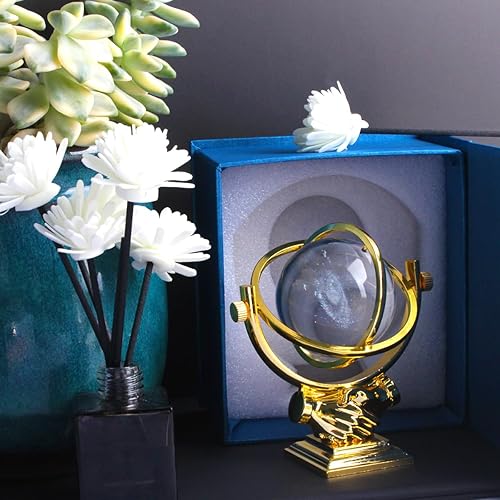 Miniatura 4 de Wzuhqain Pelota de galaxia grabada en 3D con pisapapeles de 2.362 in, vidrio de oficina para escritorio, decoración del hogar, pantalla de cristal