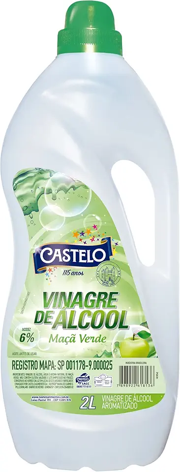 Vinagre de Álcool Aromatizado Maçã Verde 6% Castelo, Grande