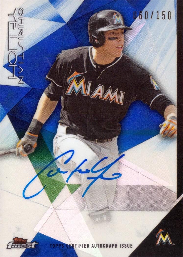 2015 Topps Finest Blue #FA-CY Christian Yelich Certified Autograph Baseball Card - Only 150 made!