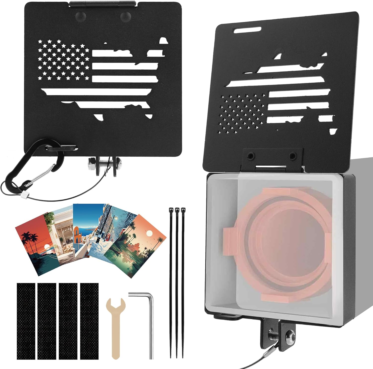 XEEP Aluminum RV Bumper End Cap 2 Pack, Fits Standard 4 Inch Square Camper Bumpers, Sewer Hose Storage Covers with Vent Holes for Travel Trailers Motorhomes Outdoor Accessories