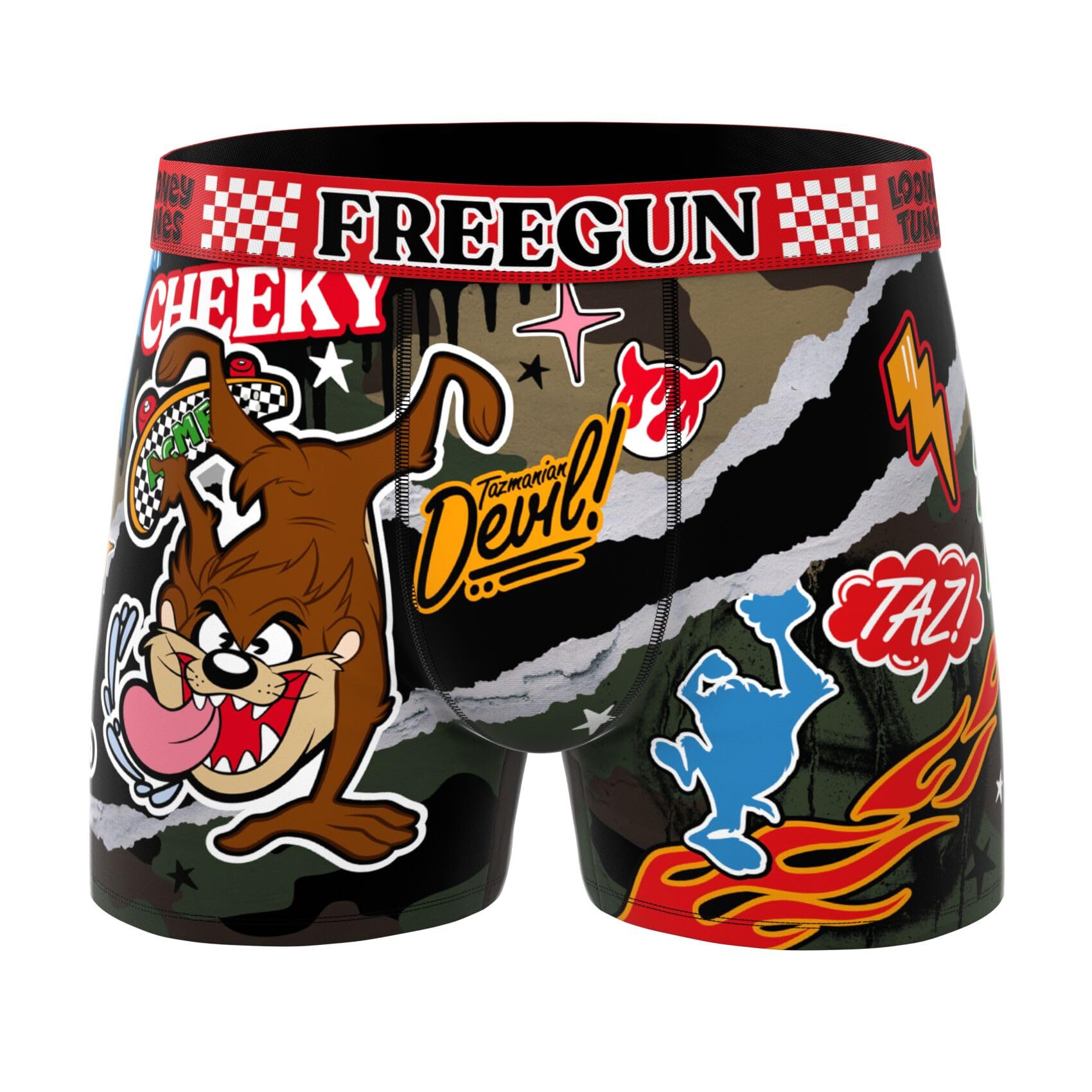 FREEGUN Boxer Enfant Looney Tunes, Caleçon Garçon Bugs Bunny, Daffy, Coyote et Taz (Lot de 4)