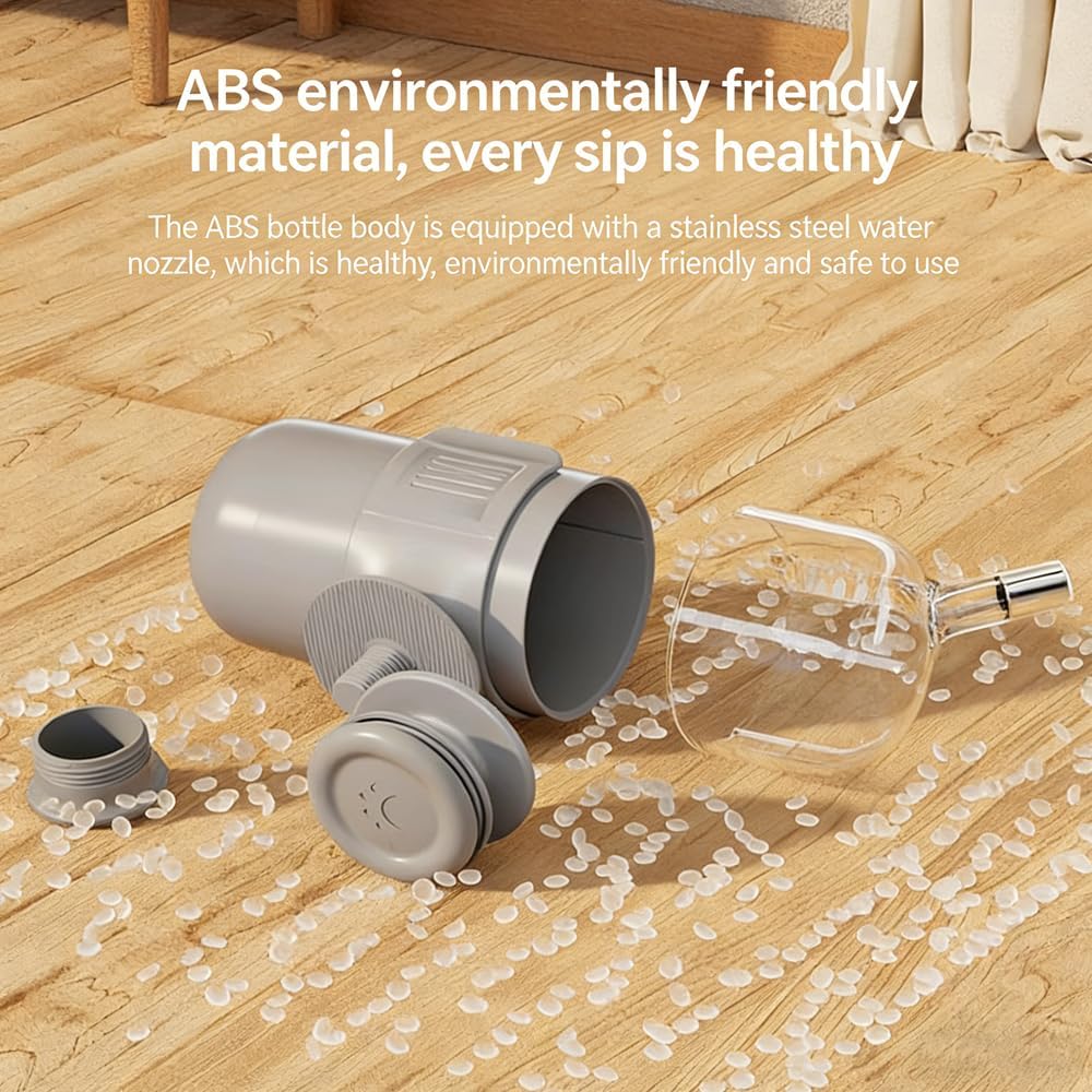 Cat Water Dispenser – 750ml Anti Drip Height Adjustable Waterer, Suction Cup Base Standing Pet Waterer, Kitten Feeding Station, for Small Animals, Bunny, Hedgehog, Indoor/Outdoor Use (B)