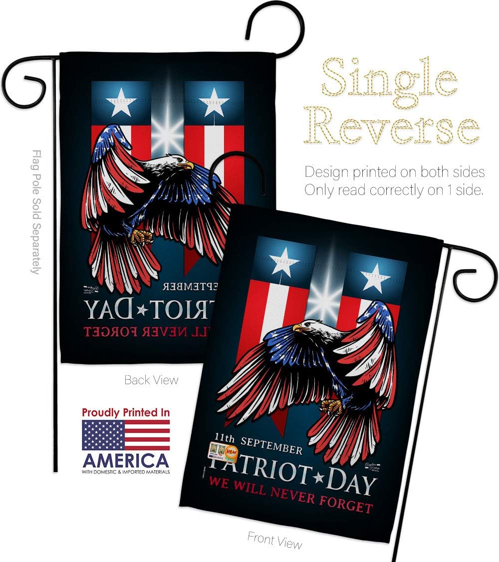 911 Patriot Day Garden Flags Pack Americana World Planet Peace Environment Awareness United State American Support Our Troops Small Gift Yard House Banner Made In USA 13 X 18.5