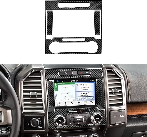 4 piezas de marco de navegación para automóvil, cubierta de panel de volumen de aire acondicionado, decoración de fibra de carbono, compatible con