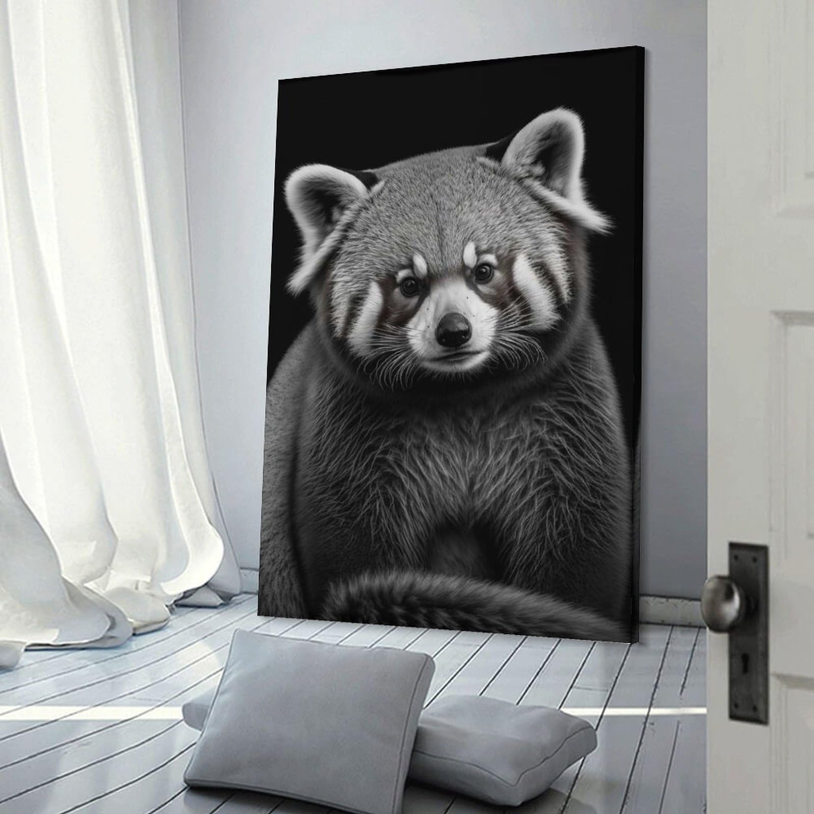 Junmoney Portrait of A Red Panda Decorative Canvas Print, 20x30inch(50x75cm), for Gallery Wall Decor And Room Displays, Wall Decor Suited to Curated Displays