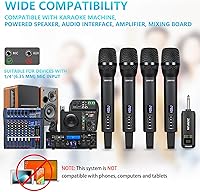 Vista 2 de 4 Micrófonos Inalámbricos Recargables, Sistema de Micrófonos de Mano Inalámbricos Profesionales con Control de Eco, Aguda, Bajo y Volumen