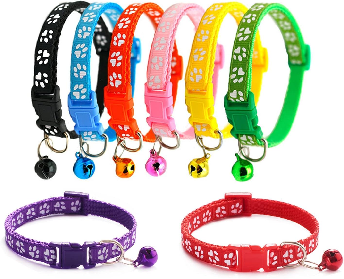 Dog Collar,8 PCS Puppy Collars,Reflective Dog Collar,Nylon Dog Collar