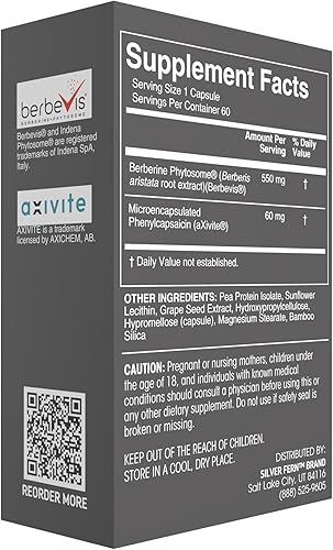 Miniatura 2 de Silver Fern Suplemento de marca + fitosoma de berberina y aXivite - Apoya la función y el bienestar - 60 cápsulas