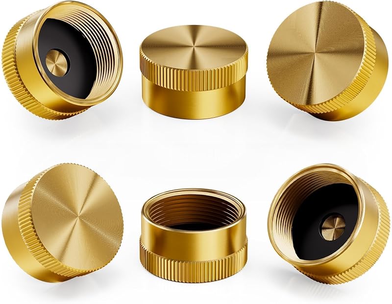 6Pcs Solid Brass Refill Propane Bottle Cap for All 1LB Gas Tank | Propane Tank Cap, Cylinder Sealed Protect Cap Protects The Cylinder Thread Suitable for Camping, Barbecue, Heater, Grill