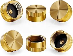 Propane Tank Cap, 6Pcs Solid Brass Refill Propane Bottle Cap for All 1LB Gas Tank, Cylinder Sealed Protect Cap Protects The Cylinder Thread Suitable for Camping, Barbecue, Heater, Grill