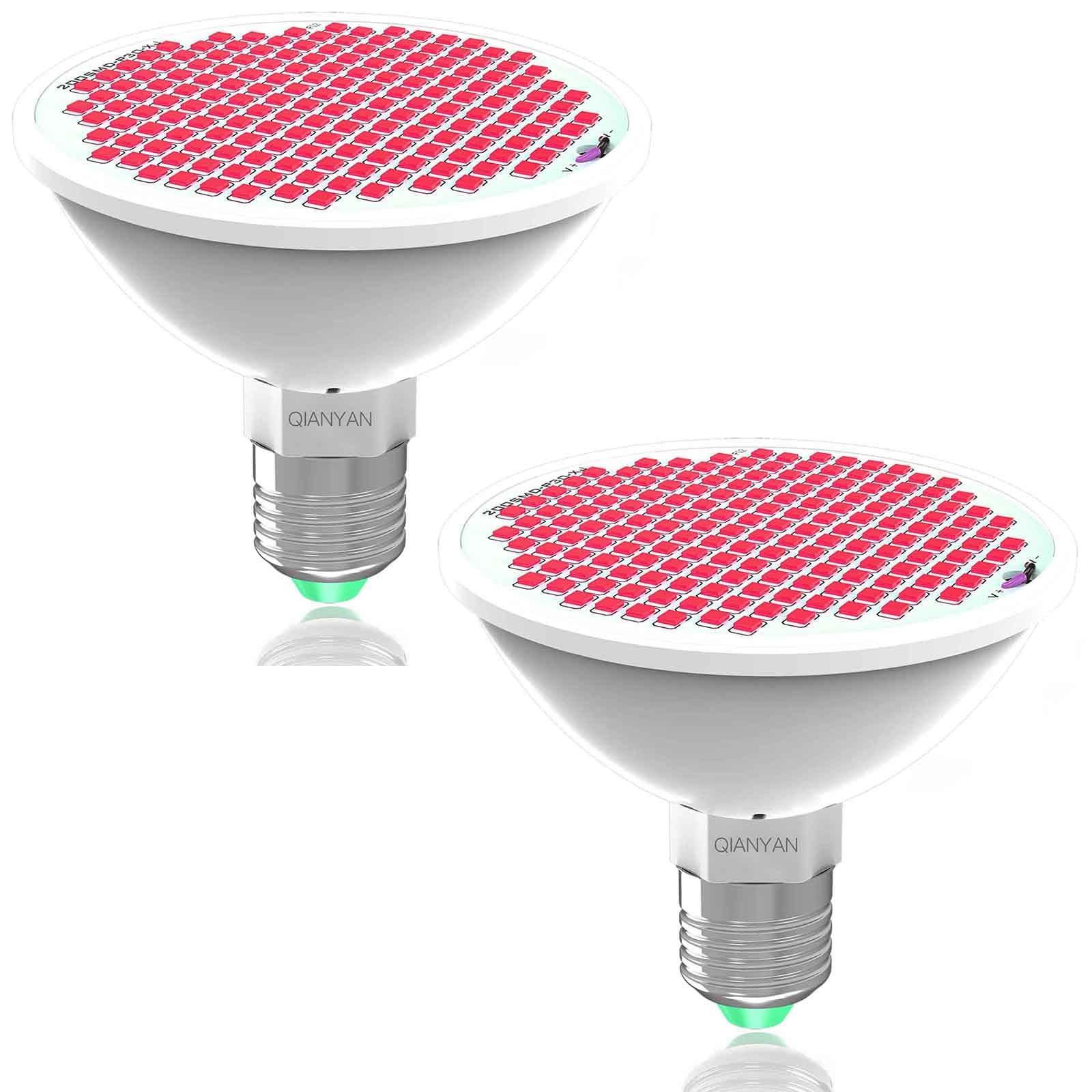 660nm Led Pflanzenlampen füR StäNgelbläTter, Tiefrote Wachsen GlüHbirne Mit WachstumsblüTe Frucht, Rote Spektrum Verbesserung Led Pflanze GlüHbirne, 2 Pack