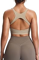Aoxjox Khloe Women's High Impact Sports Bra - Hollow Racerback Yoga Crop Tank for Gym Workouts