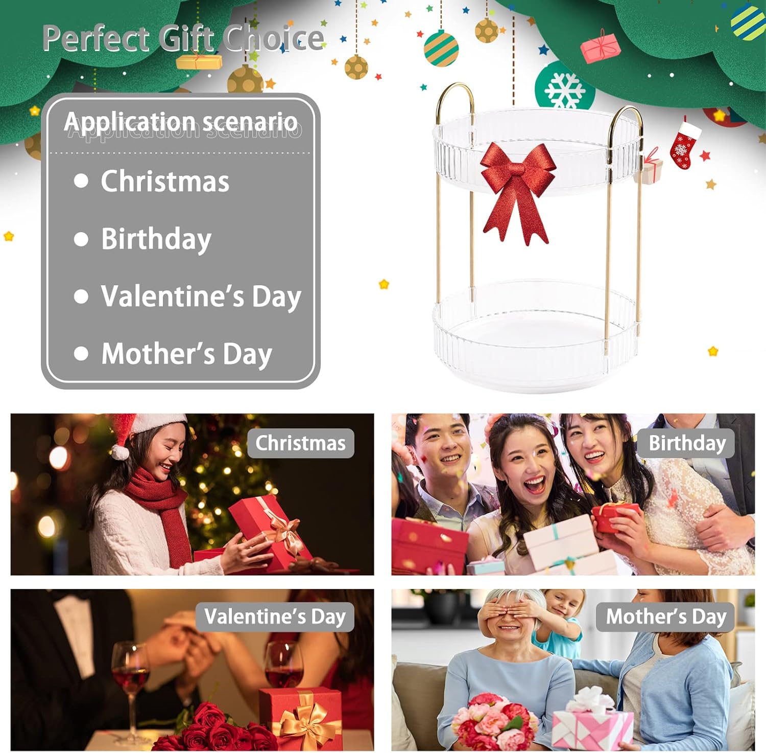 Rotating Makeup Organizer for Vanity, High-Capacity Skincare Clear Make Up Storage Perfume Organizers Cosmetic Dresser Organizer Countertop 360 Spinning (Clear, 2 Tier) - Image 6