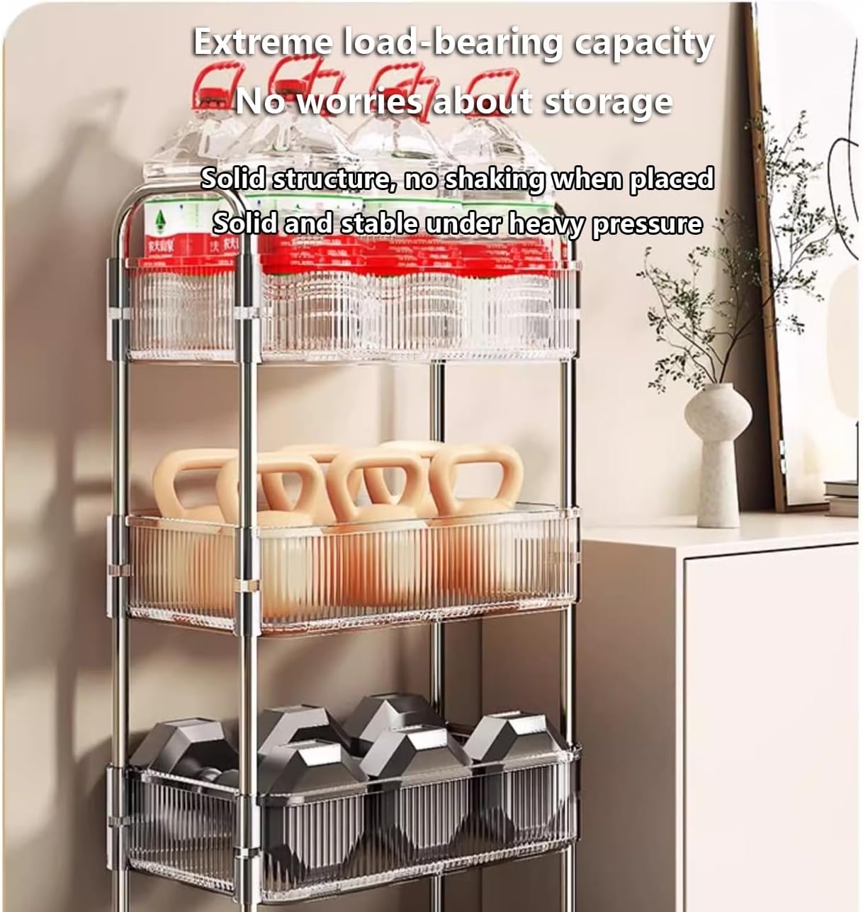 Commercial Retail Display Rack Stand, Supermarket Snack Shelf with Guardrail, Supermarket Racks Display Stand,Easy Assembly,for Snacks/Fruits/Tools,for Convenience Stores.(40 * 29 * 95cm)