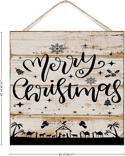 Miniatura 2 de Inspirational Laundry Wall Decor Sign Merry Christmas Home Decor for Mantel Personalized Custom Wooden Signs Religious Gift for Christian Wood