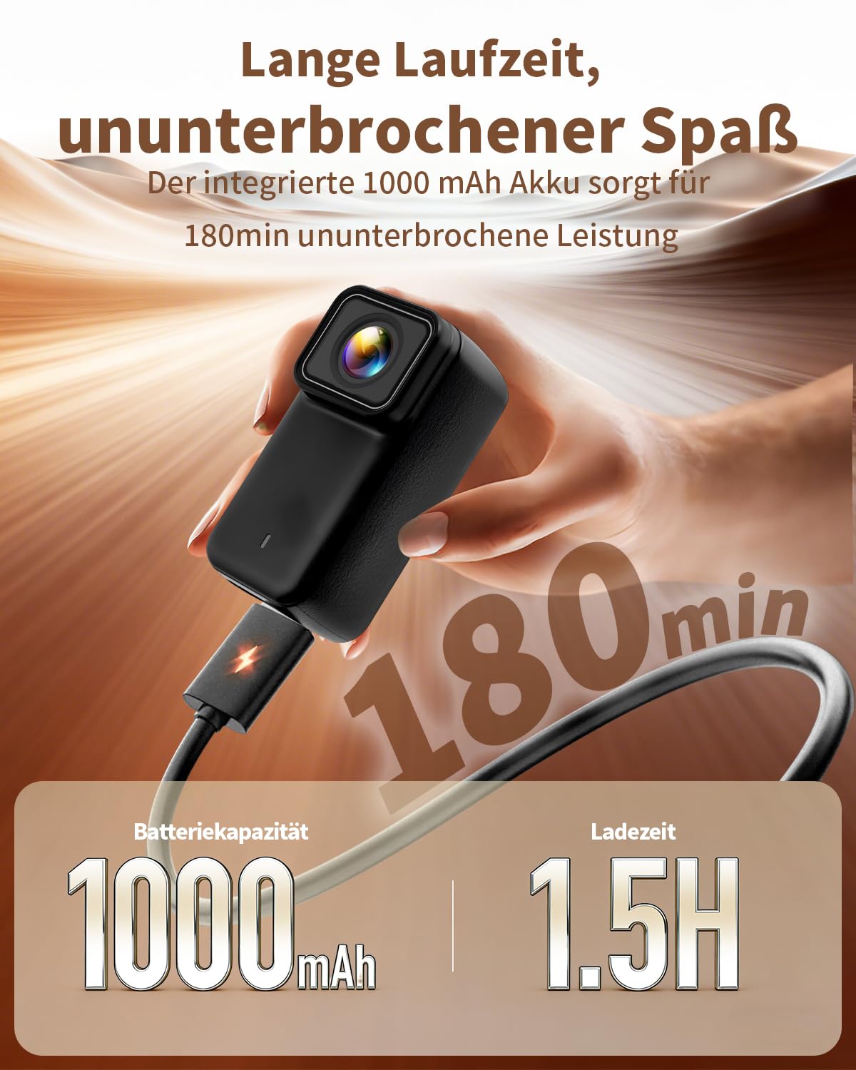 Neu Action Cam 4K/2K/1080P mit 64GB SD Karte &1,47 Zoll Display, Bodycam Körperkamera mini Magnetische Wasserdicht 30M & 180 Min Akku for Dashcam Fahrrad, Vlog, Ski, POV Kamera