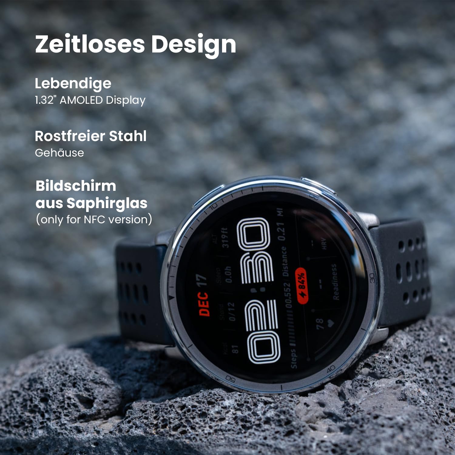 Amazfit Active 2 Smart Watch 44mm, AI, Sprachsteuerung, GPS und kostenloses Kartenmaterial, 10 Tage Akku, Fitness Tracker mit 160plus Sportmodi, 5 ATM wasserdicht für Android und iPhone